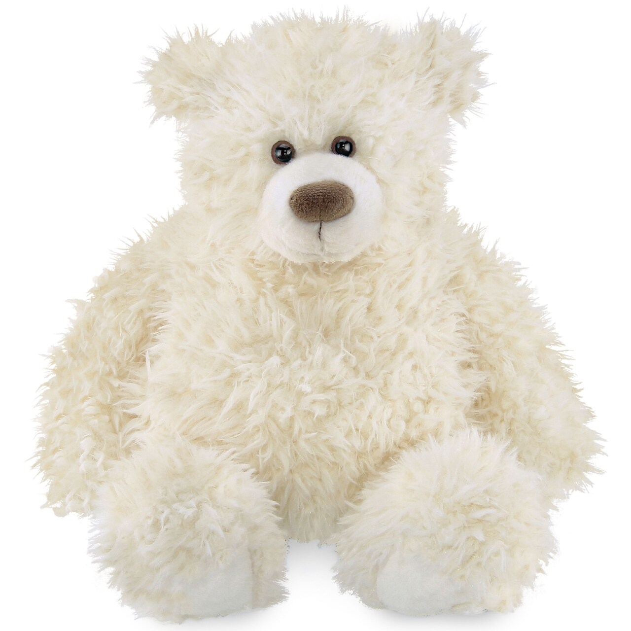 Bearington Scruffy White Plush Teddy Bear Stuffed Animal, 18 inch, For Ages 3-14